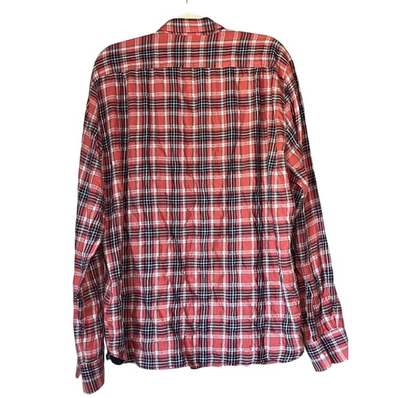 Men's Marine Layer Shirt Large Red Plaid Lightweight Button Up‎ Long Sleeve - Picture 5 of 6